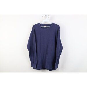 Vtg 70s Streetwear Mens Large Tall Thermal Waffle Knit Long Sleeve T-Shirt USA